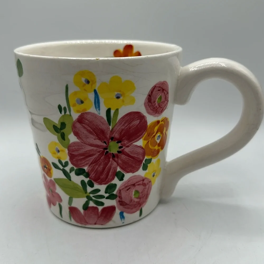 Floral motif mug flower pot
